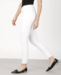 Women Skinny High Rise White Jeans